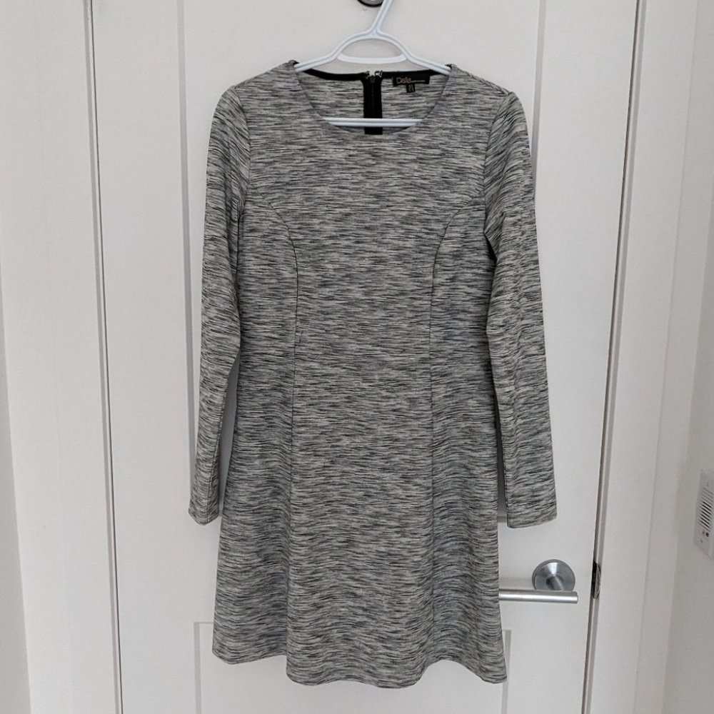 Long Sleeves Heather Grey A-line dress